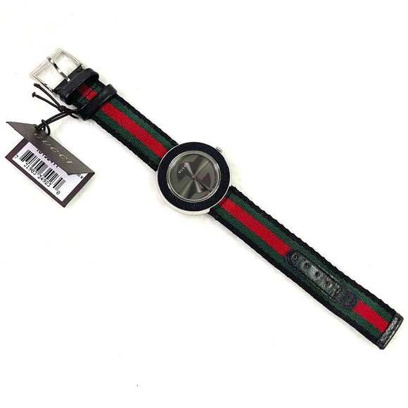 NIB Auc Gucci Swiss U-Play Red, Green and Black Nylon Strap Watch 35mm Y… - Picture 5 of 16